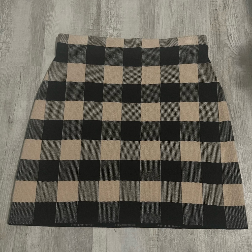 Plaid Black and Tan Skirt